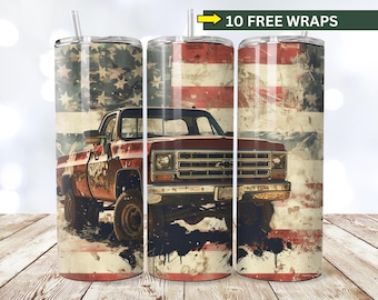 Square Body png, Truck 20oz Tumbler, Truck Sublimation, Square Body Truck PNG, 20oz skinny Tumbler Wrap, Sublimation Tumbler, Truck Tumbler