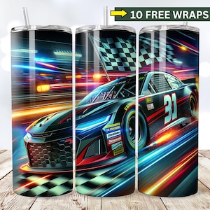 Racecar Tumbler Wrap, Sports Car Tumbler Stock Car 20oz Tumbler Sublimation Design, Racing Car Straight Tumbler Wrap Instant Download PNG