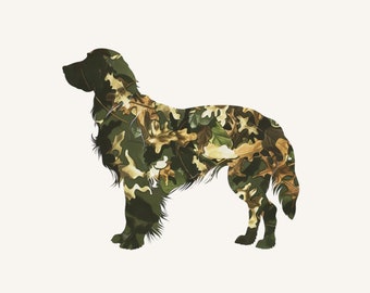 Camo jakthund PNG, digital nedladdning, ankjakt sublimering PNG, spaniel jakthund sublimering, camo sublimering PNG, jakthundar
