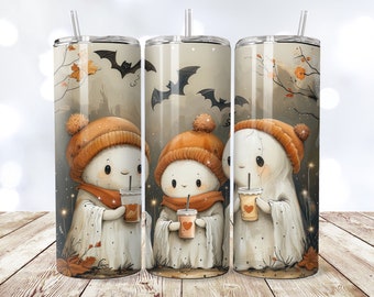 Niedliches Gespenst Png, Halloween Png, Kürbis Kaffee Png, Bougie Geist png, Herbst Aufkleber png, Spooky Season png, Sublimationsdatei