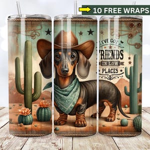 Teckel cowboyhoed PNG, 20oz NAADLOZE magere beker wrap, teckel png, teckel moeder png, teckel beker png, instant download