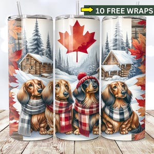 Dachshund Tumbler Wrap: Seamless 20oz Skinny Tumbler Sublimation (PNG Digital Download