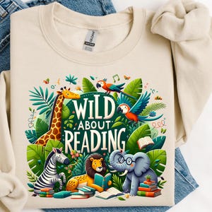 Wild Over Reading PNG - Dschungeltiere Sublimationsdesign (Digitaler Download)