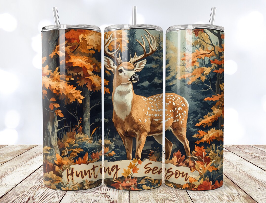 Camo Deer (elk) Hunting Season Tumbler Wrap 20oz Sublimation Tumbler ...