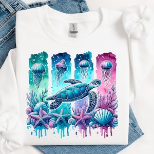 Sea Turtle Png, Summer Png, Sublimation Download, Beach Png Summer Design Png For Shirts, Sublimation Designs for Shirts, Watercolor PNG