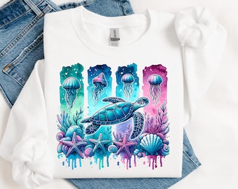 Meeresschildkröte PNG - Aquarell Sommer Strand Design (Sublimations Download)