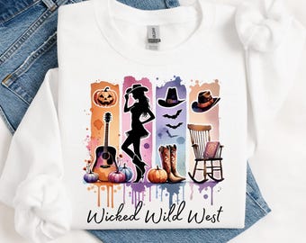 Cowgirl Halloween PNG: Western Spooky Season Sublimation Design (Digital Download