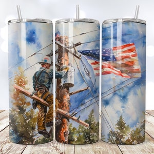 Lineman Tumbler Wrap, Lineman Gifts, SEAMLESS Tumbler Wrap, Lineman PNG, 20oz skinny tumbler template, Lineman PNG, Tumbler wrap for men