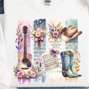 Raised On Country Music PNG, Country PNG, Raised On 90&#39;s Country Sublimation DTG, western png, Rustic Cowgirl Png, Instant Download
