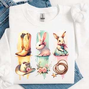 Howdy Easter Png, Western Easter Bunny PNG, Cowboy boots Easter, Happy Easter Png, Funny Easter Png, Retro Easter Shirt, Wild at Heart PNG
