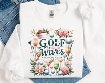 Golf Wives Cocktail Club Shirt PNG: Trendy Golf Sublimation (Digital Download)