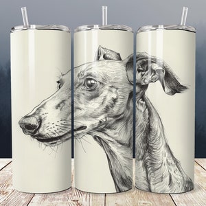 Whippet Tumbler Wrap SEAMLESS, Whippet PNG, Download digitale istantaneo, Greyhound Tumbler Wrap, Dog Tumbler Wrap, Greyhound png, 20oz skinny