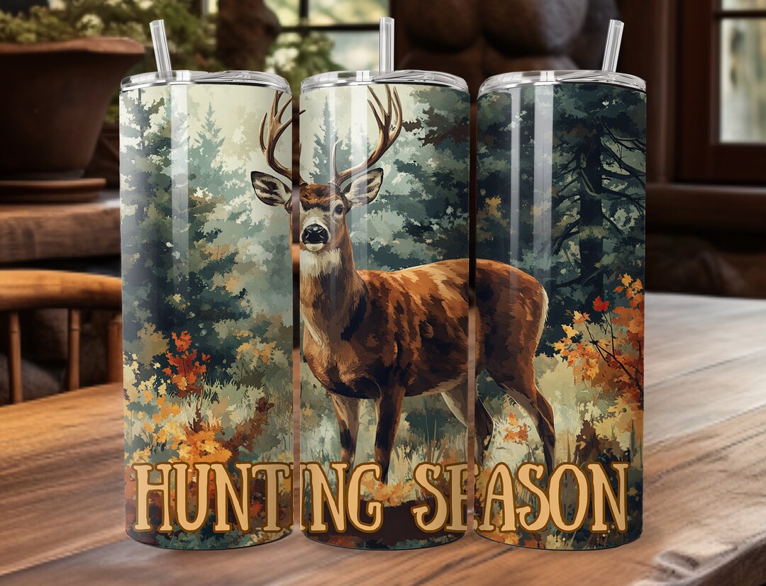 Camo Deer (elk) Hunting Season Tumbler Wrap 20oz Sublimation Tumbler ...
