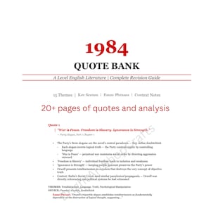 1984 Quote Bank A Level English Literature Revision Guide PDF