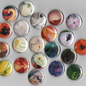Set von 6 assortierten 2,5 cm Knöpfen von Georgia O'Keeffe