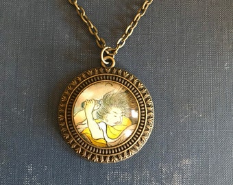 Japanese Man Pendant Necklace