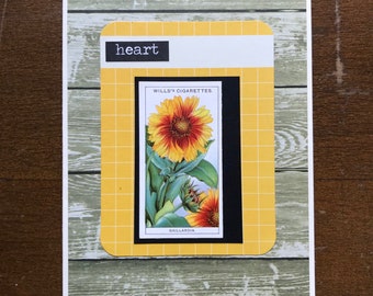 Vintage Flower Blank Card