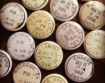 Old Postmarks 1 inch Button set