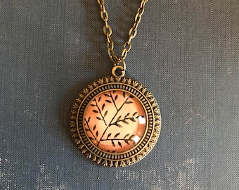 Vintage Wallpaper Pendant Necklace