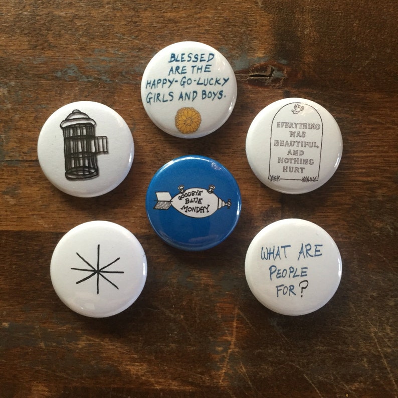 Vonnegut 1-inch MAGNETS set of six image 1