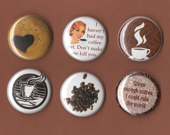 Coffee Lovers MAGNETS set of 6