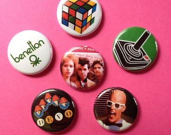 Love the 80s pinback buttons set of 6