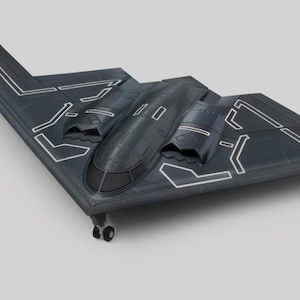 Modello da scrivania del bombardiere stealth B-2 Spirit / Replica di precisione sbalorditiva del Northrop Grumman B-2 in scala 1:100 stampata in 3D / Modello da scrivania da collezione