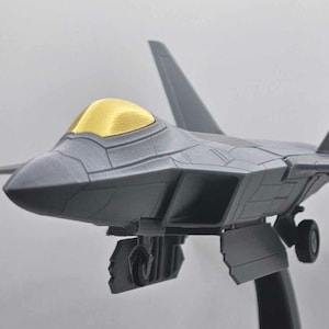 F-22 Raptor Desk Model with Stand | Stunning Precision 3D Printed 1/72 Scale Lockheed Martin F-22 Replica | Collectible Desk Model