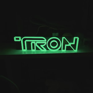 Tron Legacy Logo Glow-in-the-Dark  Sci-Fi Display | Desk or Wall Decor - Great Gift for Tron Fans & Disney Collectors