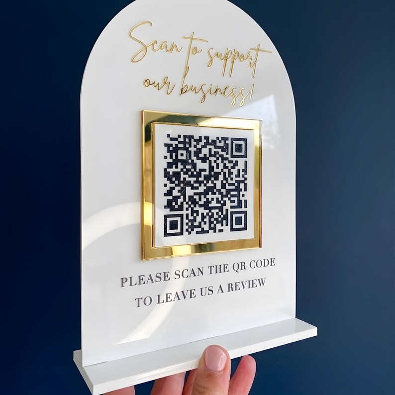 Custom Acrylic Qr Sign, QR Code Payment Sign, Social Media Qr Sign ...