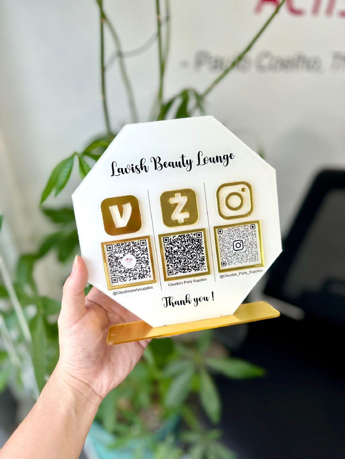 Custom Acrylic Qr Sign, QR Code Payment Sign, Social Media Qr Sign ...