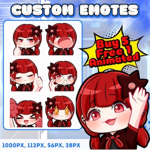 Custom Animated Twitch Emotes: Chibi Style, Commercial Use