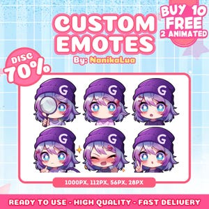 Hoge kwaliteit custom premium Twitch-emotes | Twitch-emoji voor streamer | Youtube, Twitch, Discord | Geanimeerde emotes | Leuke chibi-animestijl