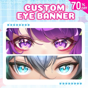 Aangepaste Twitch-banner | Oogbanner | Twitchbanner | Bannerontwerp | Twitter | Youtube | Onenigheid | Hoge resolutie | Anime-illustratie