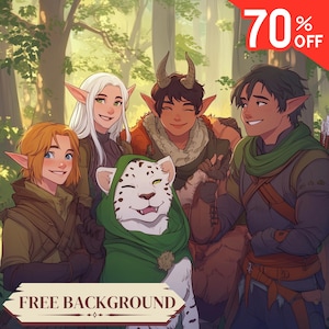 Custom Dnd Character, Dnd Party, Dnd Group, Dnd Character Portrait, Dnd Commission, DnD Birthday Gift, Dungeons And Dragons, Custom RPG