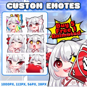 Custom Animated Twitch Emotes: Chibi Style, Kawaii Design