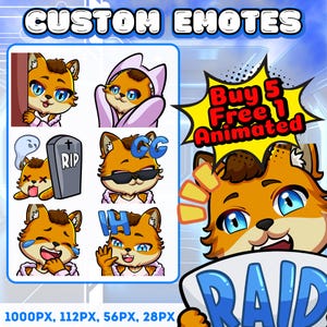 Custom Animated Twitch Emotes: Chibi Style, Kawaii Design