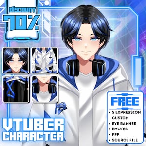 CUSTOM VTUBER MODEL Live2d Commission | Vtuber Assets | Pngtuber | Vbridger | Anime art | Live2d Rigging | Custom Male Gamer | Vtube Studio