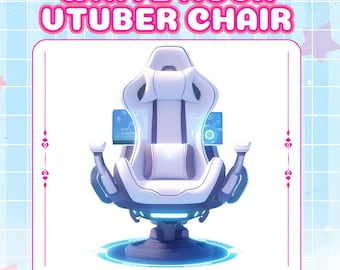 ホワイト Nova VTuber チェア、ストリーミングアクセサリ (PNG)