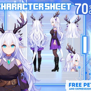 Custom Character Sheet Commission, Vtuber Model, Character Sheet Commission,Reference Sheet,Character Reference Sheet, Anime Reference Sheet