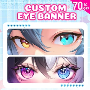 Aangepaste Twitch-banner | Oogbanner | Twitchbanner | Bannerontwerp | Twitter | Youtube | Onenigheid | Hoge resolutie | Anime-illustratie