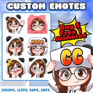 Custom Animated Twitch Emotes: Chibi Style, Kawaii Design