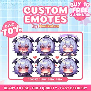 Hoge kwaliteit custom premium Twitch-emotes | Twitch-emoji voor streamer | Youtube, Twitch, Discord | Geanimeerde emotes | Leuke chibi-animestijl