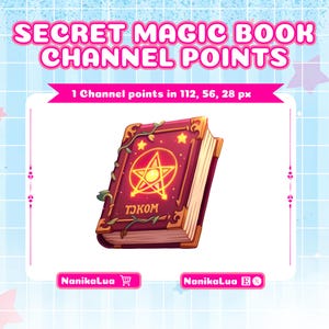 Puede incluir: Un libro rojo cerrado con detalles dorados y una estrella de cinco puntas con un brillo amarillo en la portada. El libro tiene la palabra "TOKOM" escrita en la portada. El libro está rodeado de enredaderas y estrellas.