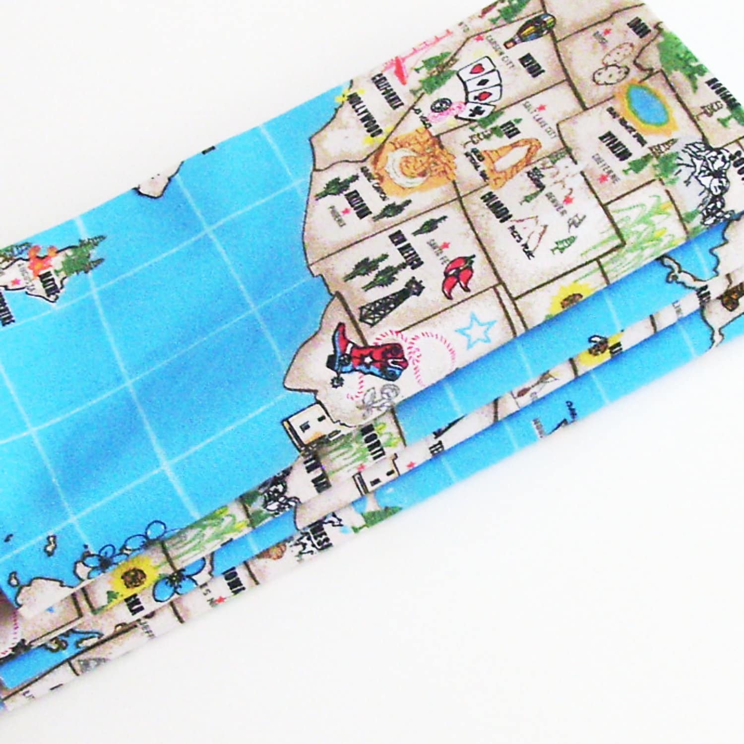 Handmade United States Map Napkins Set of 4 100 Cotton Etsy