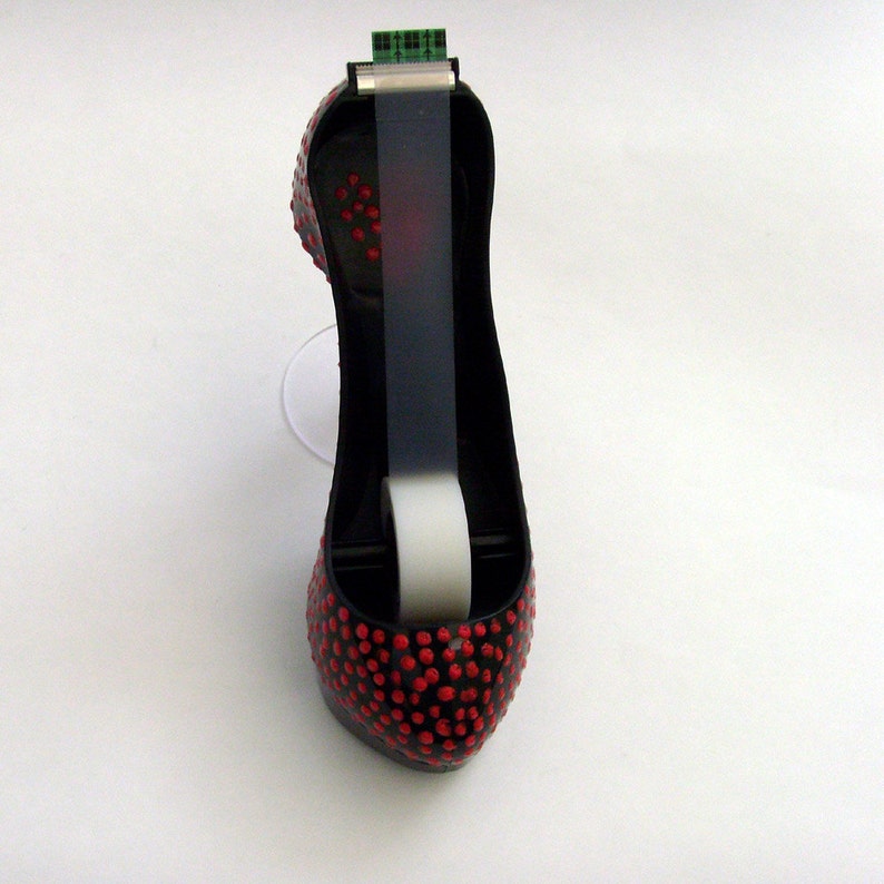 Handmade Red Dots Shoe Tape Dispenser / Red Polka Dots on Etsy