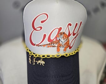 Easy Tiger fun Otto Trucker Hat with Yellow Chain and Charms!!