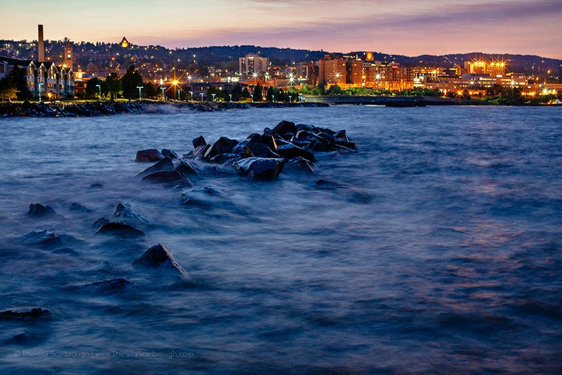 Duluth Minnesota Skyline Dusk landscape photography wall Etsy
