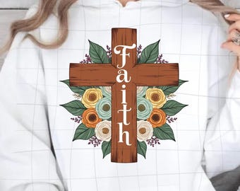 Faith Cross PNG: Christian Sublimation Design (Digital Download)