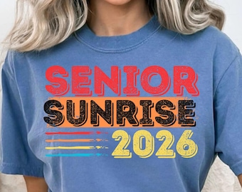 Retro Senior Sunrise 2026 PNG, Graduation Tees (Digital Download)